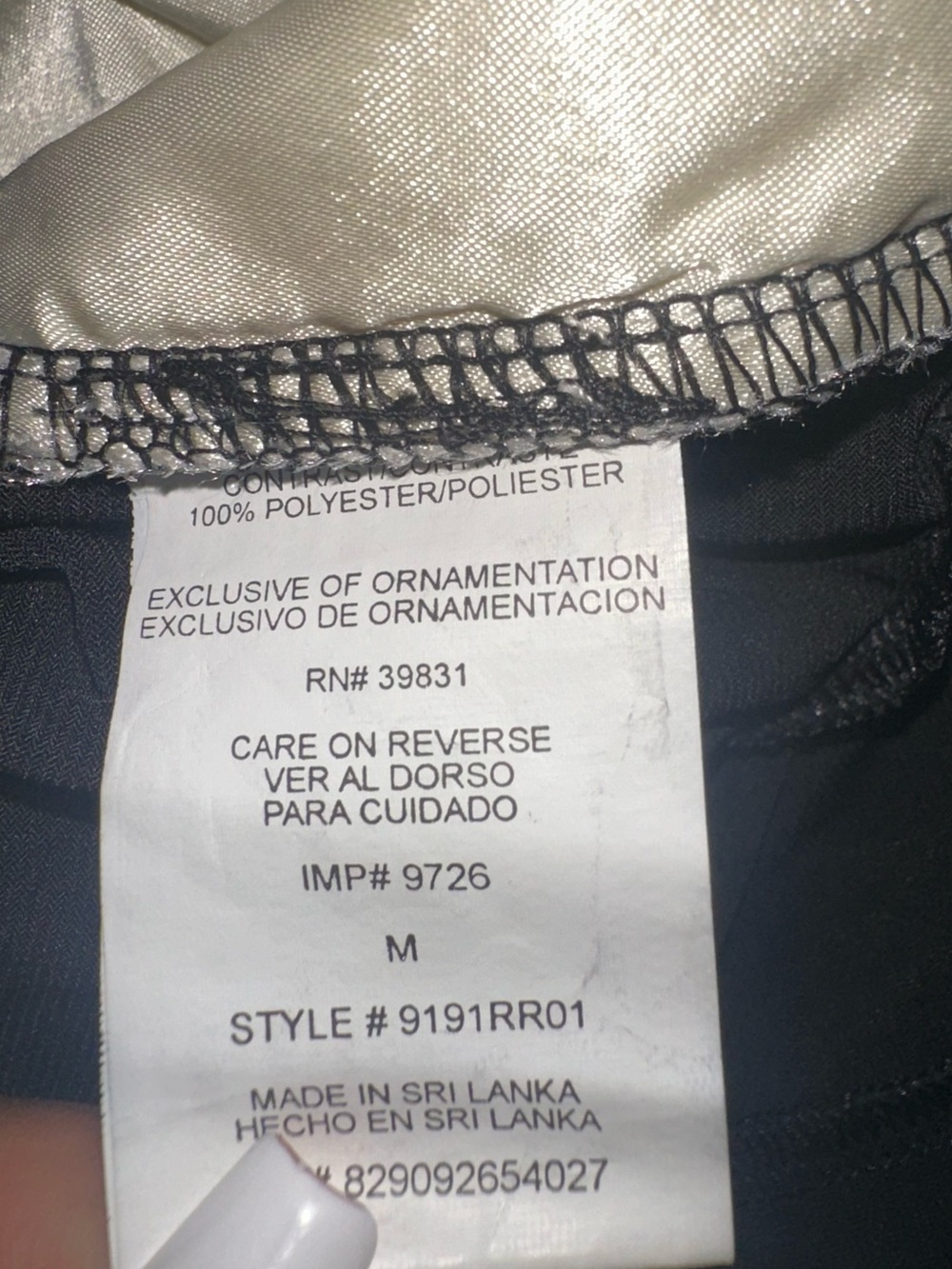 VTG Y2K XOXO Black Midi Dress with Cream Satin Trim - Picture 7 of 7